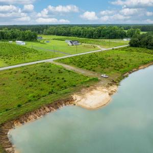 Aerial view of sparsely populated area featuring a