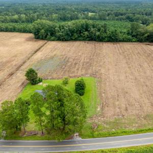 Aerial view of sparsely populated area