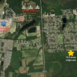 Aerial map of property and surrounding area