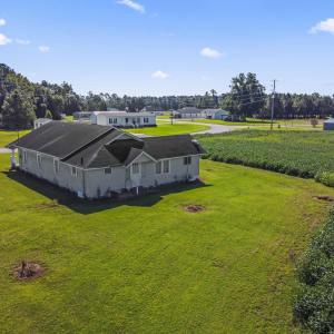 Drone / aerial view of a tree filled landscape