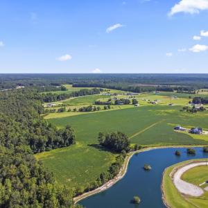 Drone / aerial view of a nearby body of water