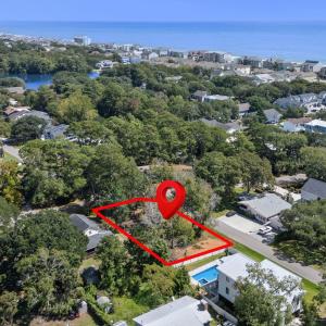 Aerial overview of property's location featuring n