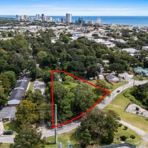 View of urban area with property parcel outlined a