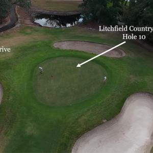 Aerial view of property's location featuring a lar