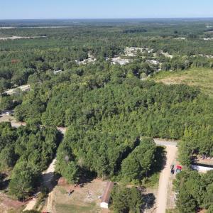 Aerial overview of property's location with a heav