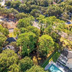 Bird's eye view of a pool area