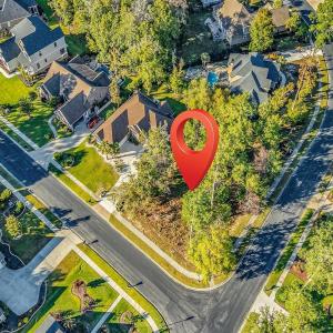 Aerial view of residential area