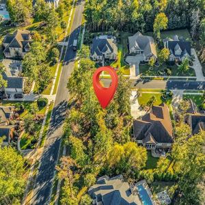 Aerial view of residential area