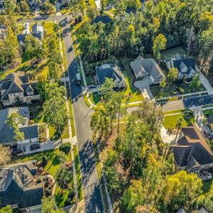 Aerial perspective of suburban area
