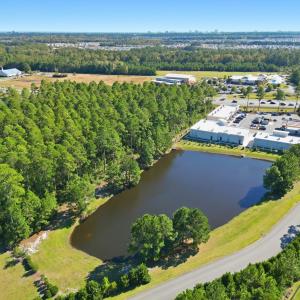 Drone / aerial view of a large body of water