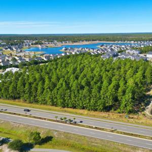 Aerial perspective of suburban area featuring a la