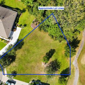 Aerial view of property's location with property p