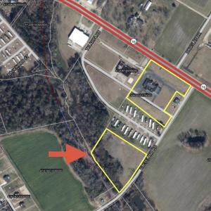 Aerial overview of property's location with proper