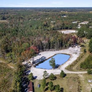Aerial overview of property's location with a near
