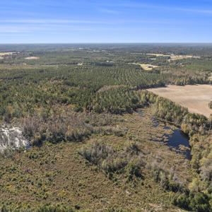 Bird's eye view of a nearby body of water and a he