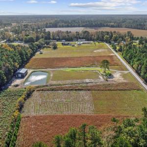 Aerial overview of property's location with rural