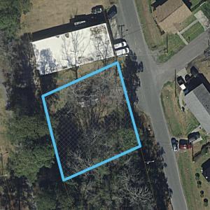 Aerial view of property's location with property p