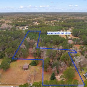 Aerial overview of property's location with proper