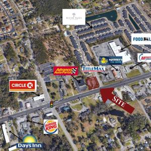 Aerial view of property's location