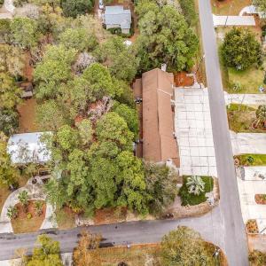 Aerial perspective of suburban area