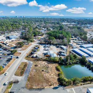 Bird's eye view of a nearby body of water