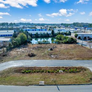 Drone / aerial view of a nearby body of water