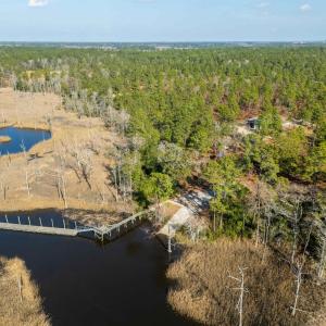 Drone / aerial view of a large body of water