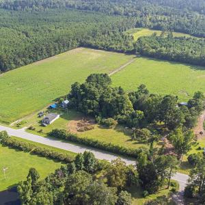 Aerial view of property's location featuring rural