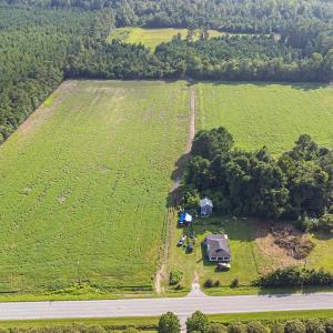 Aerial view of property's location featuring rural