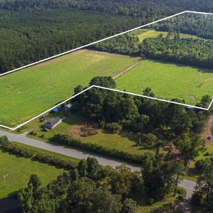 View of rural area with property boundaries highli