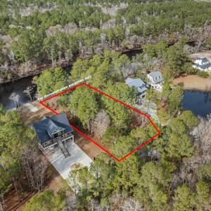 Aerial overview of property's location with a near