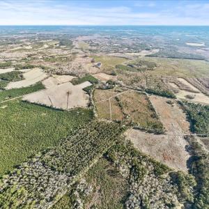 Aerial overview of property's location with rural