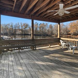 Gazebo with ceiling fan overlooking the Lumber Riv