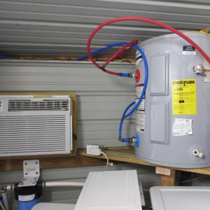 Each part of the building has window units for hea