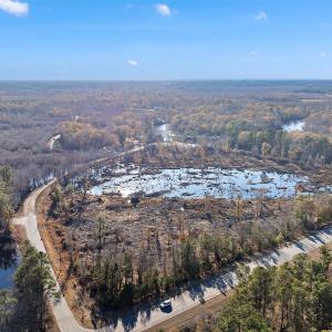Aerial view from the road looking towards the prop