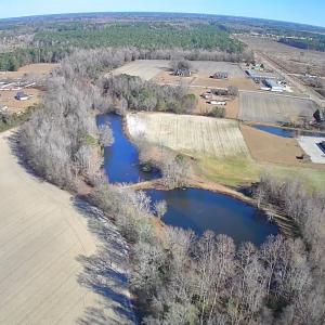 Aerial view of property's location featuring a lar