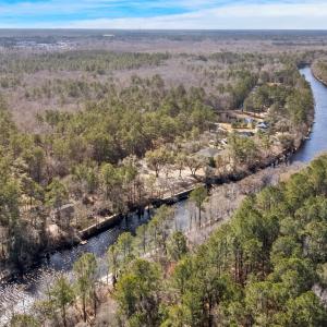 Aerial overview of property's location with a near