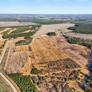Aerial overview of property's location with large