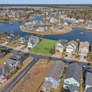 Aerial perspective of suburban area featuring a ne