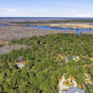 Drone / aerial view of a large body of water