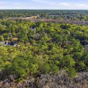 Aerial overview of property's location with a heav