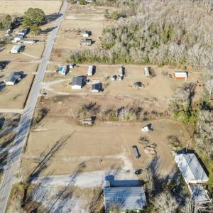 Aerial overview of property's location with rural