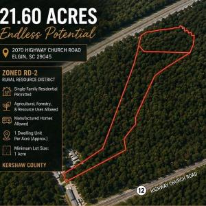 Photo #1 of 2070 Highway Church Rd, Elgin, SC 21.6 acres