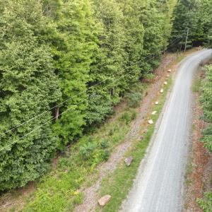 Gravel drive from entrance of the road, passing the lot on the left