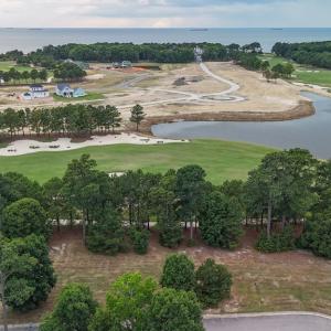 Aerial view looking directly due west to the Chesa