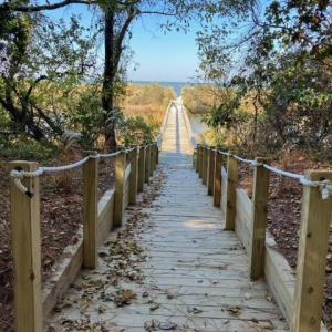 Walkway to the private beach