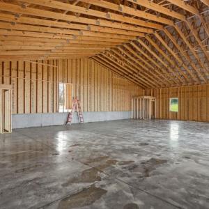 and full bath framing allows for upper storage or placement of HVAC unit.