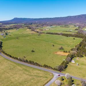 The tree line along East Point Road is in view, with Massanutten mountain in the distance.
