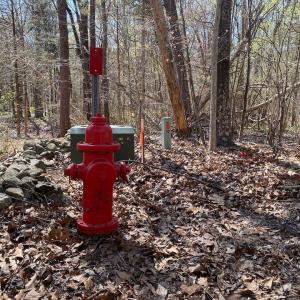 Underground electric routed to property and also access to an adjacent fire hydrant