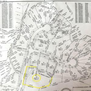 Subdivision plat highlighted